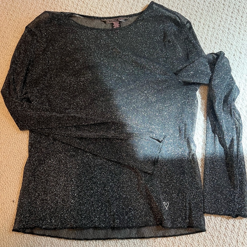 Victoria’s Secret Sparkle Mesh Long Sleeve Shirt